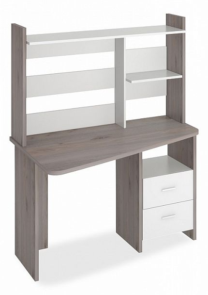 Стол компьютерный Домино Лайт СКЛ-Трап120+НКЛ-120 Белый/Нельсон левый - Вид 1