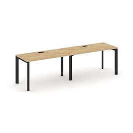 Style Project Next Рабочая станция односторонняя SN-59P.ORS-003 Тиквуд Светлый/Металл Черный/Черный Заглушка 2760*600*750 - Фото предпросмотра