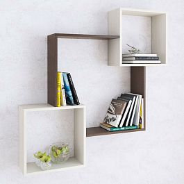 Полка навесная ПН-2 (1050*1050*180) венге/ясень анкор светлый - Фото предпросмотра