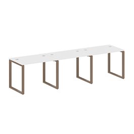 Metal System Р. ст. на 3 раб. места на О-образном м/к БО.СМ-3.1 Белый/Мокко металл 3000*720*750 - Фото предпросмотра