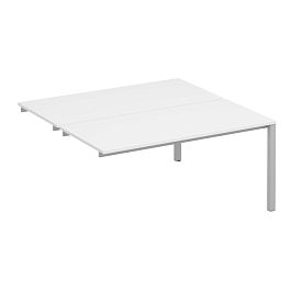 Секция стола рабочей станции на металлокаркасе КФ (2х160) Комфорт КФ К.С1 1146-1 БП белый премиум / серый - Фото предпросмотра