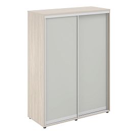 Шкаф купе 1438х600х1953  высокий, з.ст. ХДФ, 2 штанги / корпус цвет: светлый дуб, двери: серый бархат Сигма / Sigma - Фото предпросмотра