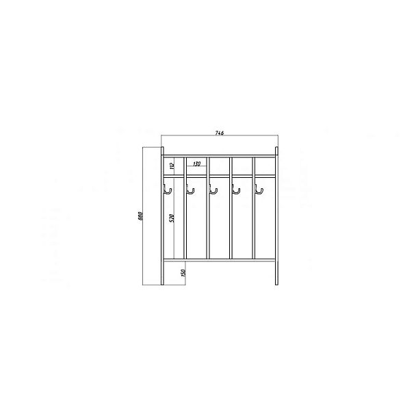 Шкаф для полотенец напольный 5-местный - Вид 2