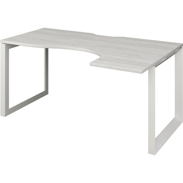 Стол эргономичный правый на металлокаркасе НТМП.О-060.ПР Сосна винтер/Белый 1600x1000x750 Аргентум-МП - Вид 1