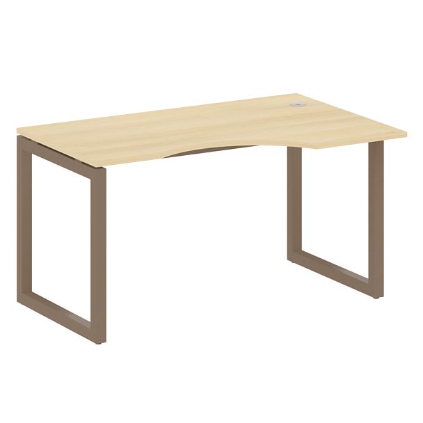 Metal System Quattro Стол криволинейный правый на О-образном м/к 50БО.СА-2 (R) Акация/Мокко металл 1400*900*750 - Вид 1