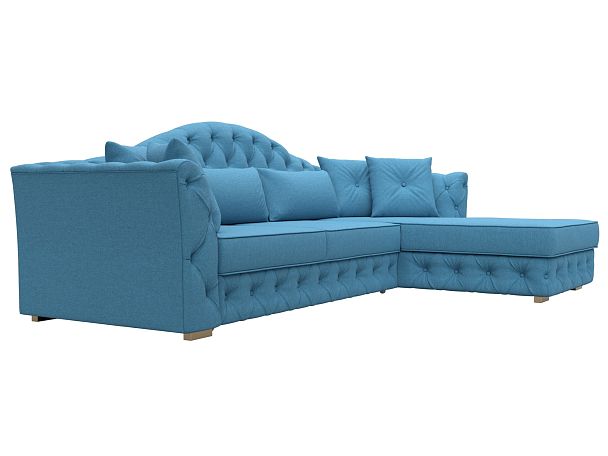 Диван угловой Артис правый угол Рогожка голубой - Вид 3