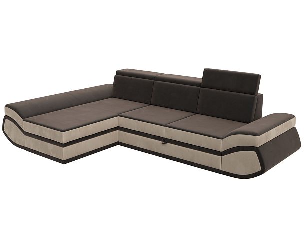 Диван угловой Лига-032 левый угол Велюр коричневый - Вид 5