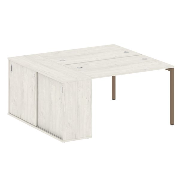 Metal System Quattro Р. ст. с шкафом-купе на П-образном м/к 40БП.РС-СШК-1.2 Т Дуб наварра/Мокко металл 1610*1475*750 - Вид 1