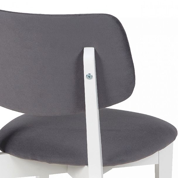 Стул деревянный с мягким сиденьем Мэти Белый/Серый велюр - Вид 8