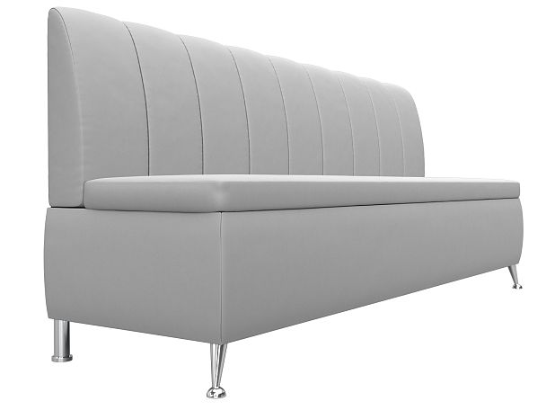 Кухонный прямой диван Кантри (полностью экокожа белая) - Вид 3