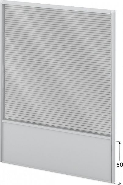 Модуль комбинированный "Мобильные офисные перегородки «Логика»" ПК-ЛГ-МДК200х160/50Ж/Д-В1-301 серый - Вид 1