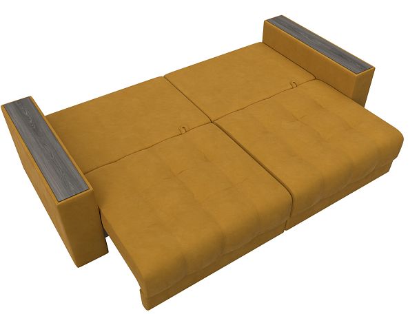 Диван прямой с декором Лига-049 НПБ Велюр желтый - Вид 10