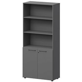 Шкаф высокий полузакрытый СМШ58.28F(Ч) Графит 792x380x1990 Кортез - Фото предпросмотра