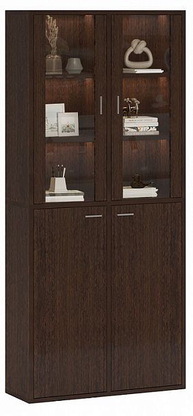 Шкаф-витрина Домино СУ(ш2в2)+2ФС+2ФГ Венге - Вид 2