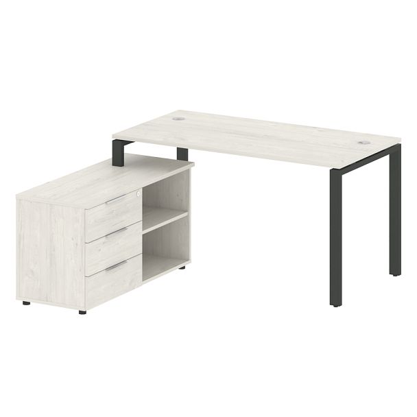 Metal System Р. ст. с тумбой на П-образном м/к БП.РС-СТС-2.3 (L) Дуб наварра/Антрацит металл 1500*1520*750 - Вид 1