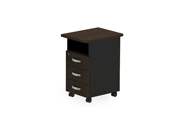 БЕРЛИН / BERLIN Тумба приставная правая 450х580х740 Венге/Черный - Вид 1