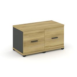 Concept Шкаф 2 узкие секции, 1 ниша CN.STU-123 A Дуб Винченцо/Антрацит/Металл Антрацит 836*420*450 - Фото предпросмотра