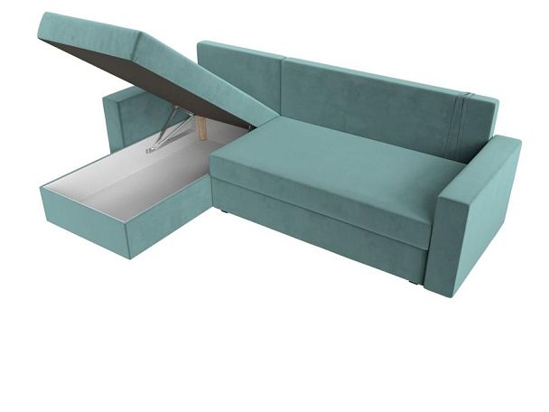 Угловой диван Траумберг Лайт левый (полностью Велюр бирюзовый) - Вид 7