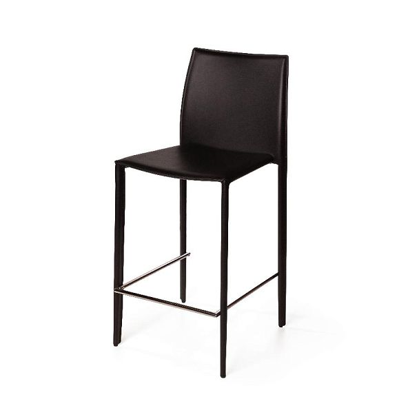 Стул полубарный Rolf, кожа черный - Вид 9