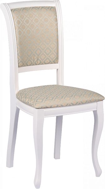 Комплект деревянных стульев с мягким сиденьем Арктос Белый/Бирюзовый жаккард, 4 шт. - Вид 3