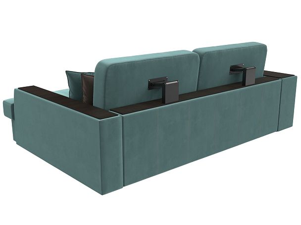 Угловой диван Брюссель правый (полностью Велюр бирюзовый) - Вид 6