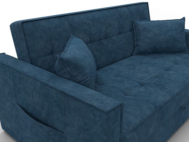 Диван прямой Лига-104 (140) Велюр синий - Вид 4