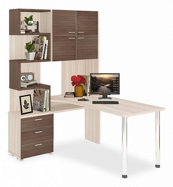 Стол компьютерный Домино СР-500М/160 Карамель/Шамони левый - Вид 1