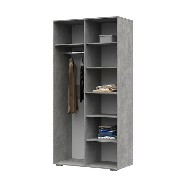 Денвер ШК-01 Шкаф (1000 х2020х504) ателье светлый/белый - Вид 2