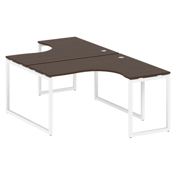 Metal System Quattro Р. ст. криволинейная на О-образном м/к 40БО.РАС-СА-2.3 Венге/Белый металл 1400*2435*750 - Вид 1