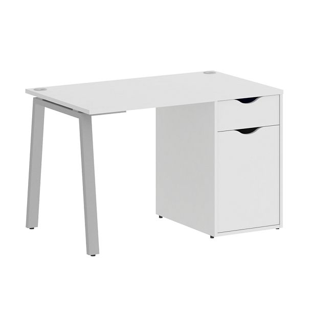 Home Office Стол письменный VR.SP-3-118.1.A Белый/Серый металл 1180*720*750 - Вид 1