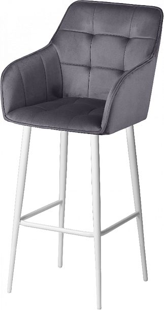 Комплект барных поворотных кресел Мони К, темно-серый H-15/белый, 2 шт. - Вид 2