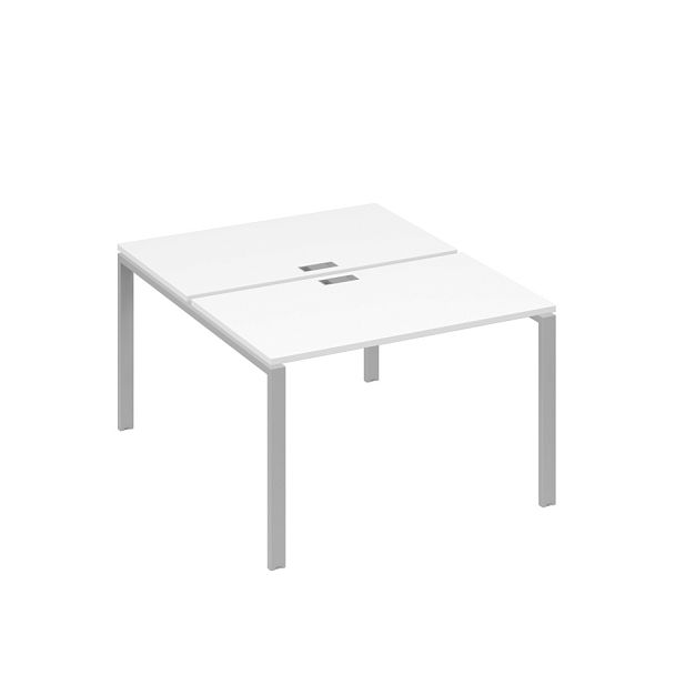 Рабочая станция на металлокаркасе UNO (2х120) A4 А4 Б1 173 БП белый премиум / металлокаркас серый - Вид 1