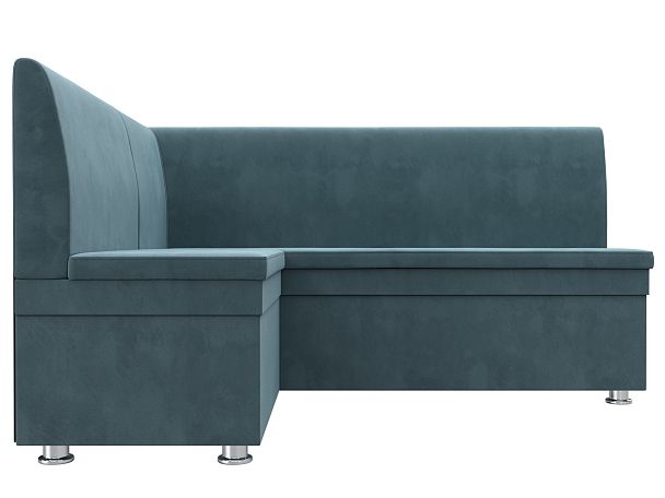 Кухонный угловой диван Уют левый (полностью Велюр бирюзовый) - Вид 2