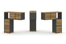 Concept Надставка низкая CN.DNN-004 Сандал Янтарный/Антрацит/Металл Антрацит 1099*365*1130 - Фото предпросмотра