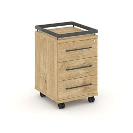 Rift Тумба мобильная усиленная + рамка RF.TM-003 Тиквуд Светлый/Металл Антрацит 416*460*665 - Фото предпросмотра