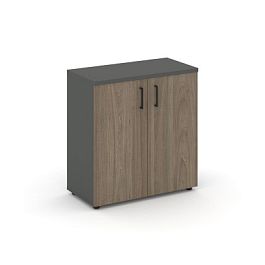 Style Project Шкаф низкий широкий SN.STS.E-301 Антрацит/Вяз Благородный/Черный Ручки 796*400*833 - Фото предпросмотра