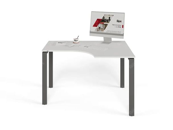 UNITY РМСУ9-12R БЕЛЫЙ Стол на металлокаркасе угловой правый 1200х900х750 - Вид 2