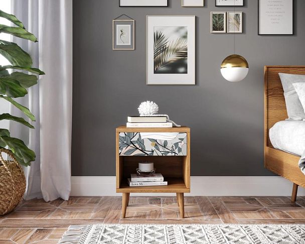 Тумбочка Berber с открытой полкой 50 принт арт BB33/Print_50, разноцветная - Вид 4