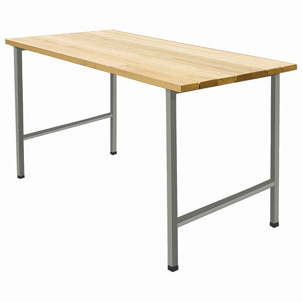 Стол обеденный на металлокаркасе НАДЕЖДА "Д-261С", 1300х625х760 мм, серый каркас, дерево - Вид 1