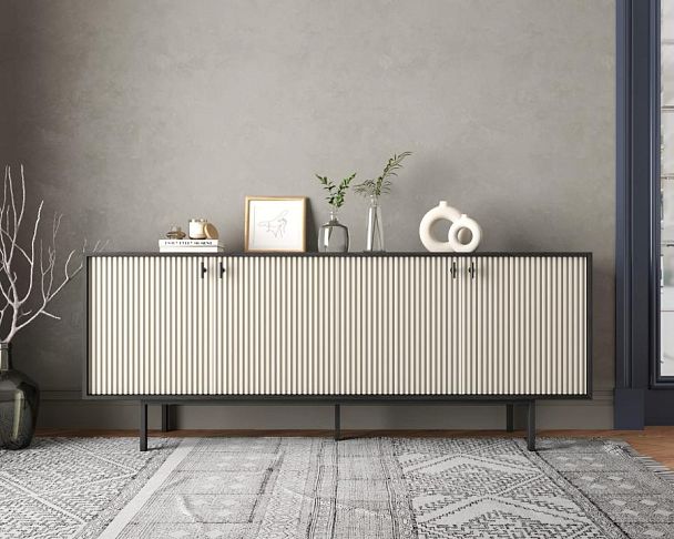 Комод с четыремя дверками Emerson арт EM01/milky/L - Вид 5