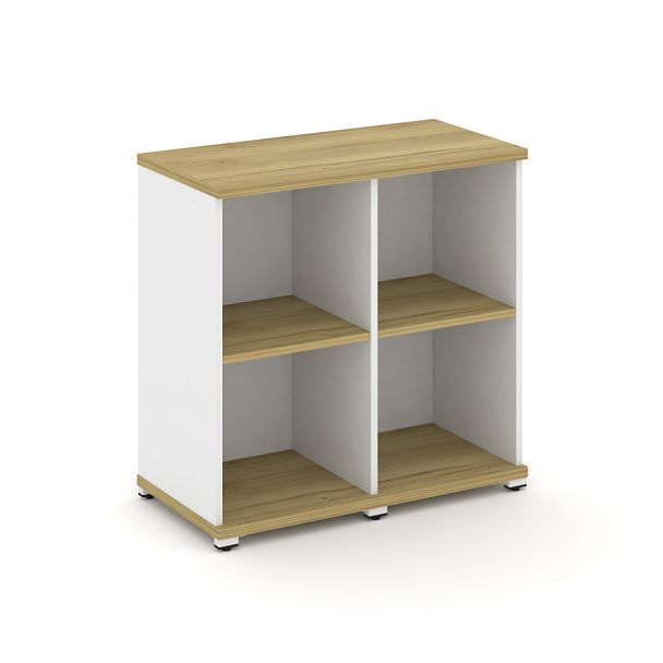 Concept Стеллаж 2 узкие секции, 2 ниши CN.STU-220 Дуб Винченцо/Белый Бриллиант/Металл Белый 836*420*818 - Вид 1