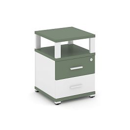 Concept Тумба приставная 2 ящ. с надставкой CN.TUP-002 W Кобо/Белый Бриллиант/Металл Белый 420*420*583 - Фото предпросмотра