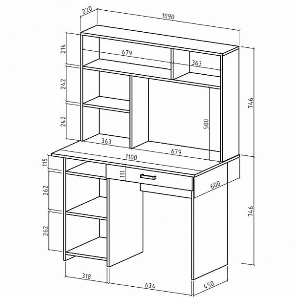 Стол компьютерный Лайт-2Я СН - Вид 2