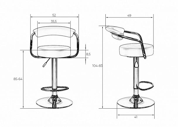 Стул барный DOBRIN MARTA (белый) - Вид 8