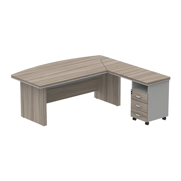 Стол руководителя с тумбой L,R 1800 Берлин Дрифтвуд СРТ 18-200 - Вид 1