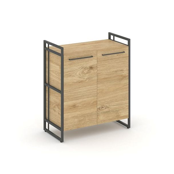 Rift Шкаф 2 ниши широкий RF.SS-21 Тиквуд Светлый/Металл Антрацит 798*396*924 - Вид 1