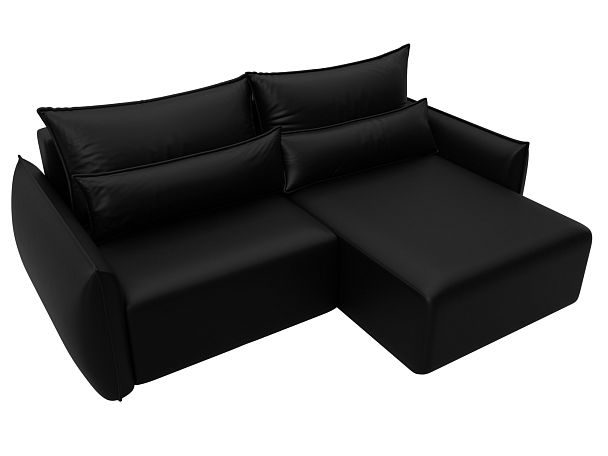 Диван угловой Лига-051 НПБ угол универсальный Экокожа черный - Вид 6