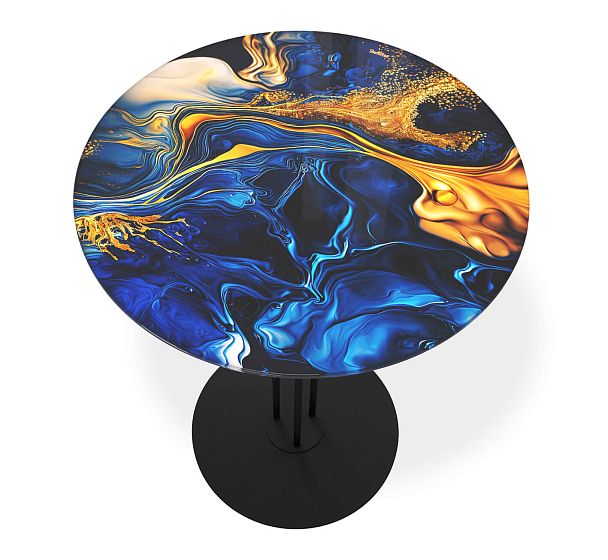 Столик кофейный Sheffilton SHT-CT55/H43 синий сапфир/черный муар - Вид 3