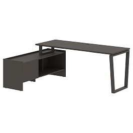 Стол с тумбой EVCT 19614 Мокко/Мокко 1960х1400х750 EDIS - Фото предпросмотра