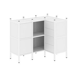 Loft Угловой внутренний стеллаж наборный VR.L-28 Белый бриллиант/Белый металл 1278*862*1047 - Фото предпросмотра